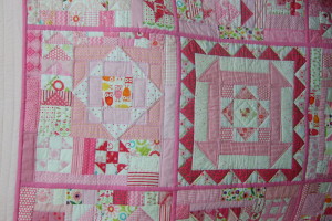 Anya's quilt, belinda's pink hopscotch, Kaye's green Moody Blues 008