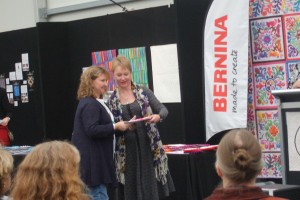 Receiving award at the Sydney Quilt Show